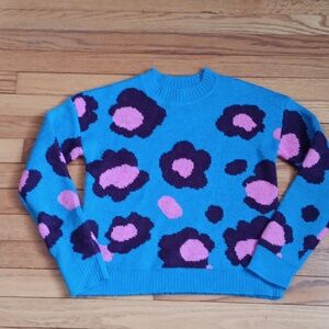 Lilly Pulitzer Blue and Pink Floral Sweater
